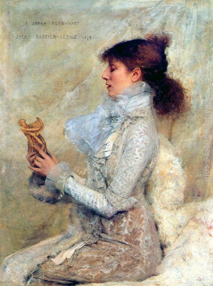 Portrait of Sarah Bernhardt painting - Jules Bastien-Lepage Portrait of Sarah Bernhardt art painting